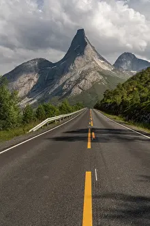 Granite: Norway, Narvik. Road leads toward Stetind Mountain. ic Don