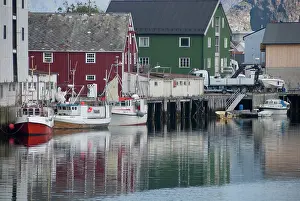 Wharf: Norway, Nordland, Lofoten Archipelago, Mount
