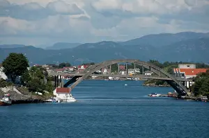 Waterway: Norway, Stavanger. Port area views of Gandsfjord