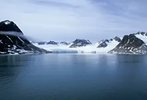 Waterway: Norway, Svalbard. Magdalena Fjord and glacier