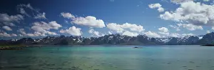 Strait: Norway, Vesteralen Islands, Mountains along