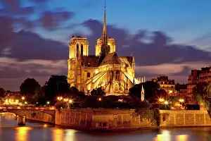 Spire: Notre Dame Cathedral along River Seine at