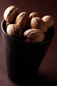 Container: Nutmeg, Mace, Myristica fragrans, Brown subject