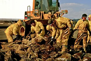 Workers: Oil spill clean-up