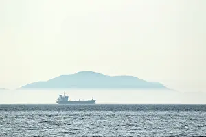 Uist: Oil Tanker passing North Uist