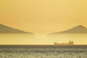 Uist: Oil Tanker passing South Uist