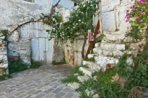 Step: Old door, Chania, Crete, Greece