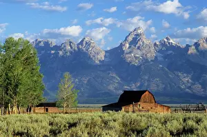 230518: Old farm in front of the Grand Tetons mountains