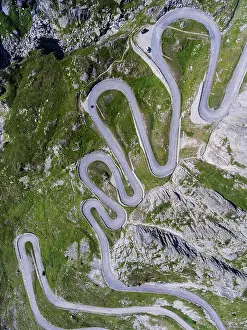 Winding: Old Gotthard Pass, old pass road in Val Tremola