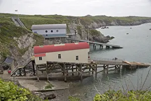Lifeboat: Old and new lifeboat stations St Justian's Pemborkeshire