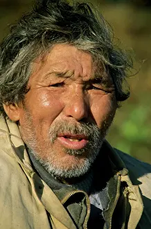 Beards: Old Selkup fisherman's face (Northern minority)