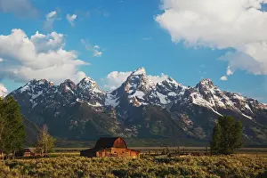 Mountained: Old wooden Barn and grand teton range, Antelope