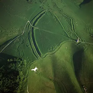 Forts: Oldbury Camp Hill Fort with Cherhill White Horse