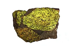 Coarse: Olivine in basalt this material originated