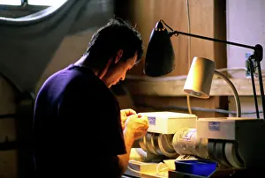 Opal: Opal mining opal being polished Coober Pedy