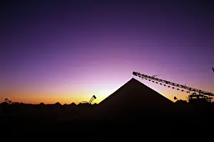 Machines: Opal mining silhouette of mining operation with