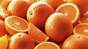 Aromatherapy: Orange, Citrus sinensis, Several whole fruits, with