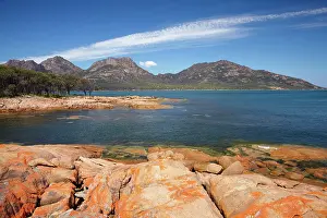 Coles: Orange Lichen on Rocks, Coles Bay, and The