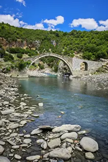 Architectural: Ottoman stone arch bridge Ura e Kadiut, River Lengarica