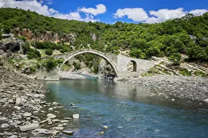 Architectural: Ottoman stone arch bridge Ura e Kadiut, River Lengarica