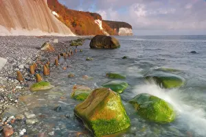 Ruegen: Overview of coastline with chalk cliffs