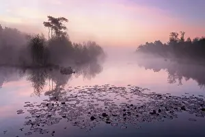 Haaksbergerveen: Overview of the Haaksbergerveen during sunrise