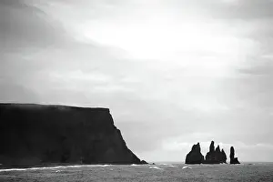 Seastack: Overview of the Reynisdrangar seastacks near Vik
