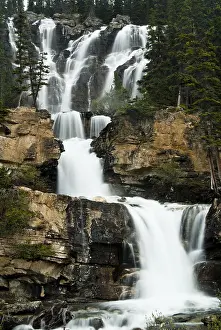 030218: Overview of waterfall, Canada, Alberta, Banff N