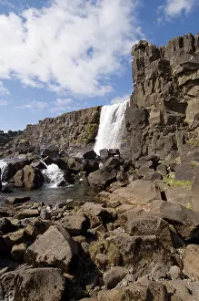 Thingvellir: Oxararfoss waterfall on Mid-Atlantic Rift