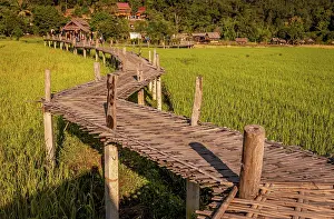 Tourists: Pai, Thailand on November 23, 2019: Tourists walking o
