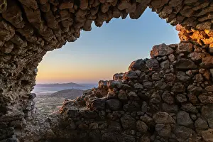 Dodecanese: Paleo Pyli castle ruins, view of sea and landscape