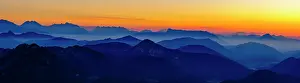 Berge: Panorama photo, Alpine panorama at dusk from the