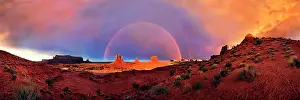 Tribal: Panorama with Sentinel Mesa, West Mitten Butte