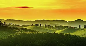 Wine: Panorama of South Styria Vineyards landscape in