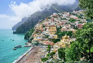 Salerno: Panorama of the village by the sea, Positano, Amalfi