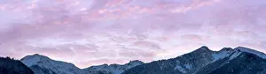 Expressive: panorama winter mountain landscape with forests