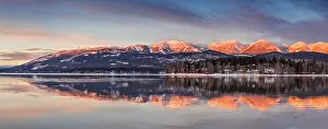 Whitefish: Panoramic of Big Mountain reflected in Whitefish