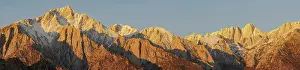 Nevada: Panoramic Eastern Sierra Mountains at sunrise from
