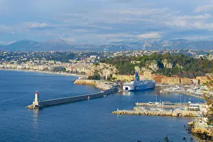 D Azur: Panoramic View Over Nice and Coastline, Nice, Provence-Alpes