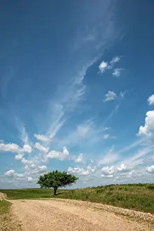 Flint: Partly cloudy day in the Flint Hills of Kansas