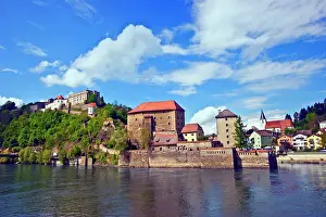 Flows: Passau, Germany, the Danube River flows
