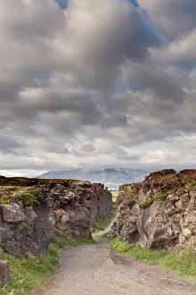 Thingvellir: Path along fault line, Thingvellir National