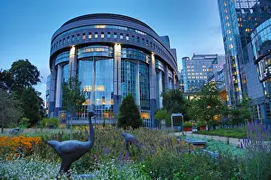 Brussels: Paul Henri Spaak Building in the Hemicycle of the