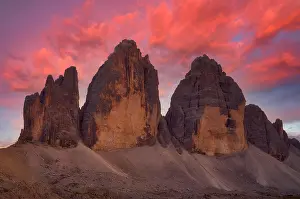 Cime: Three Peaks, north faces, in the evening light