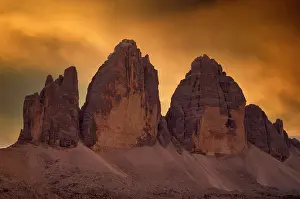 Cime: Three Peaks, north faces, in the evening light