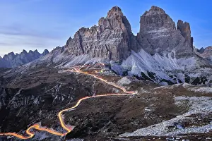 Blurred: Three Peaks Pass Road with Light Trails, Misurina