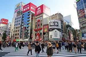 Crossing: Pedestrian crossing by Game Taito Stations in Shinjuku, Toky