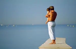 Piers: People - man & baby on pier