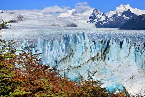 Moreno: Perito Moreno Glacier - face of glacier and brightly