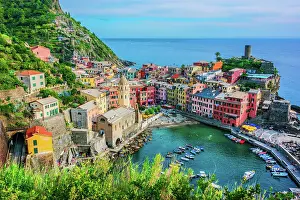 Window: Picturesque town of Vernazza, in the province of